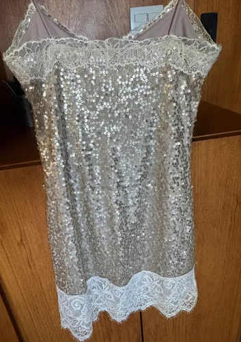 Vestido nude malha paetês-shop 126