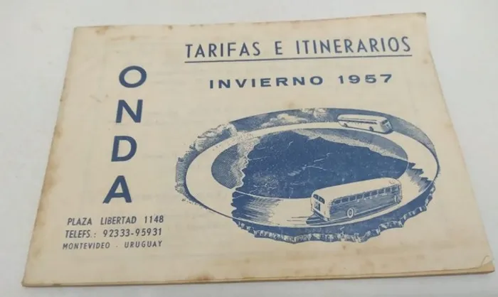 manual catálogo antigo tarifas itinerários  ônibus Uruguai inverno 1957 importado