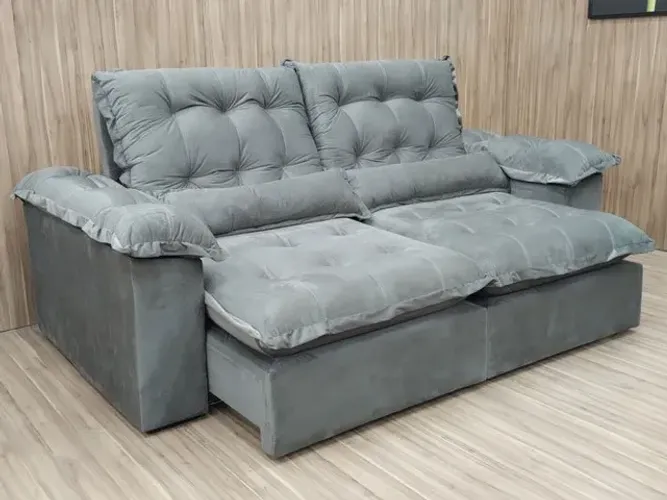 SOFÁ RETRÁTIL E RECLINÁVEL VELUDO SUPER CONFORTO APAIXONE-SE!!! AL165