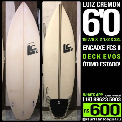 Prancha de Surf Luiz Cremon 6'0 - Ótimo Estado!