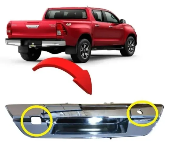 maçaneta porta malas hilux com furo de camera