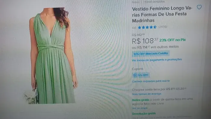 Vestido de Festa verde menta (madrinha)