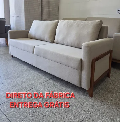 Sofá Maria FIXO com pés em madeira