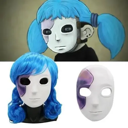 Cosplay Sally face mascara e peruca