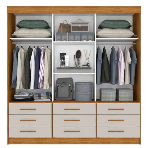 Guarda roupa 9 gavetas e 3 portas 