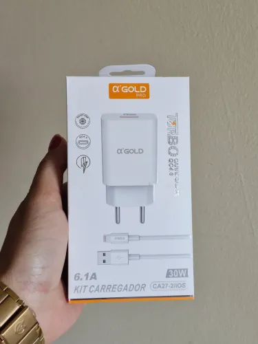 Carregador Para Iphone Turbo 30w Lightning Agold - Entrego