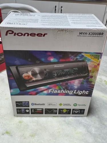 Embalagem estojo manual nota fiscal Pioneer mvh-3000