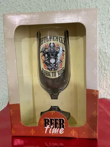 TAÇA DE VIDRO MOTORCYCLE BEER TIME