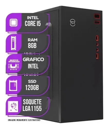 Cpu Home Mancer, Intel Core i5 3470, 8 GB Ram, SSD 120 GB, Novo, Lacrado