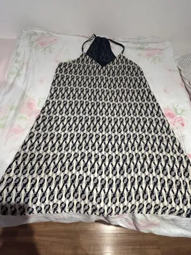 Vestido de Alças com Estampa de Nó - Tamanho M