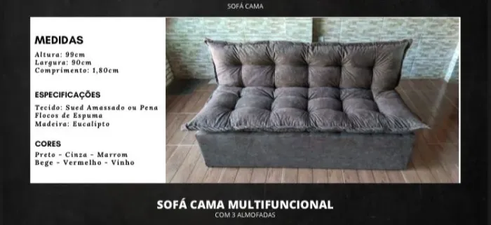 Sofá cama estilo fofão 