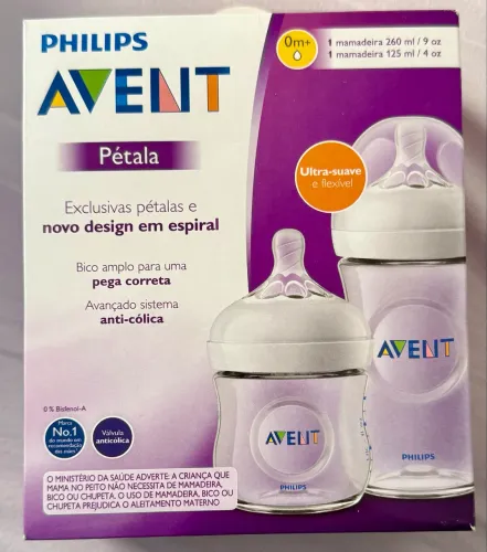 Mamadeiras Pétala 125ml + 260ml transparente