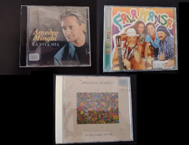 Kit 3 CDs ORIGINAIS Anos 80, 90, 2000 Música Álbuns Amedeo Minghi Renato Russo Fala Mansa