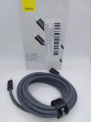 Cabo USB-C para Lightning Baseus 2m - Trançado - Preto