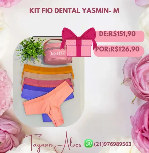 Kit Fio Dental Yasmin - M - Promoção!