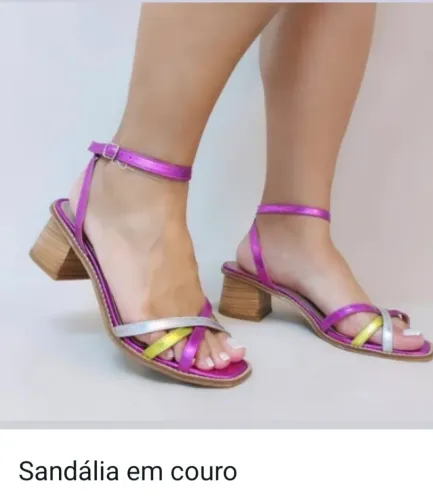 Lote sapatos, sandália em couro legítimo 