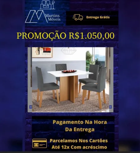 GRANDE PROMOÇÃO CONJUNTO DE MESA DE JANTAR ENTREGA GRÁTIS ACEITA CARTÃO