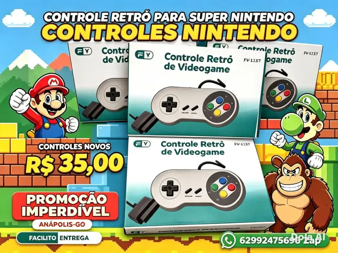Controle super Nintendo NOVOS na caixa