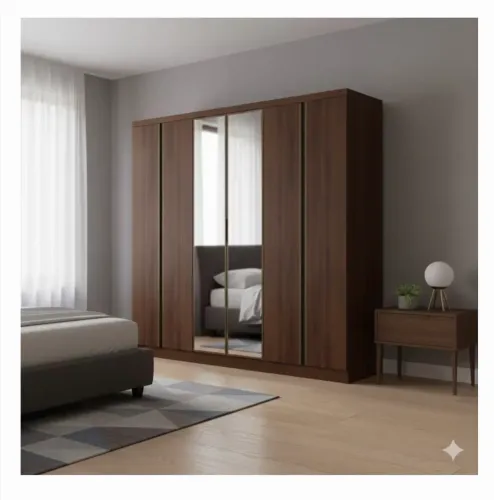 Guarda-Roupa Casal Bartira Monte Rei 6 Portas - Café/Avelã