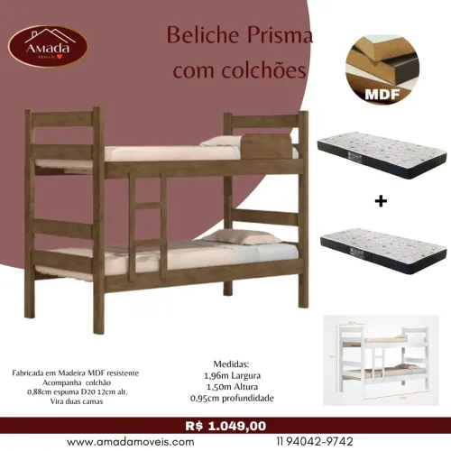 Beliche Prisma com colchão - à pronta entrega