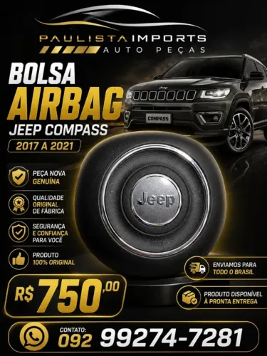 Bolsa Air Bag VoLante Jeeo Compass 2017 2018 2019 2020 2021 ( Novo Genuino )