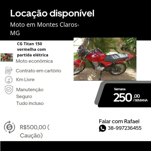 *Alugo moto para motorista de aplicativo Uber, 99, indriver*