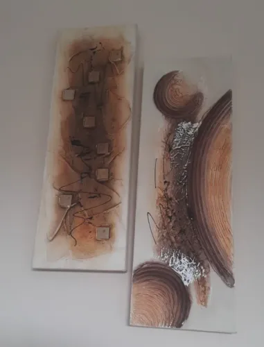 Kit de quadros decorativos pintados a mão novos vendas em Jundiaí 