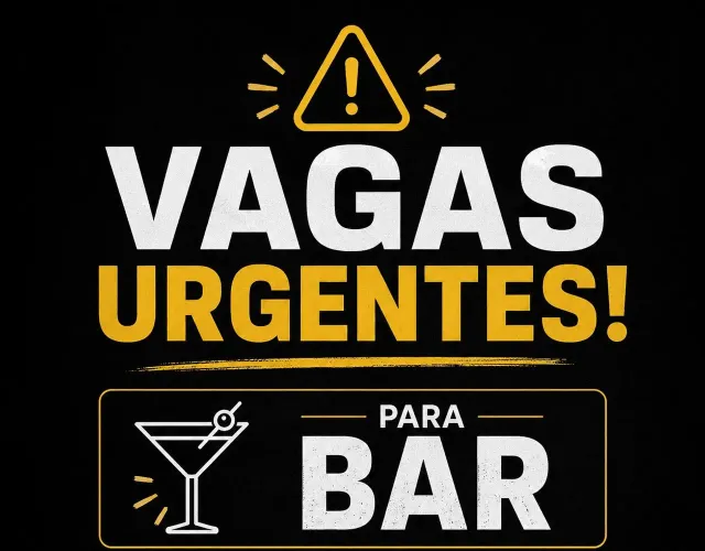 Vagas para auxiliar de bar.