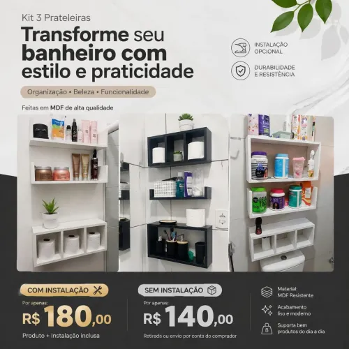 Kit banheiro multiuso novo MDF