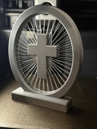 escultura cruz religiosa em impressão 3d decorativa 18cm