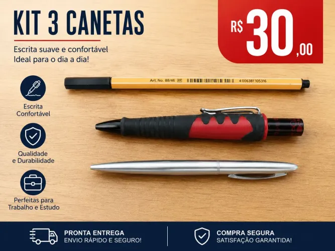 3 Canetas