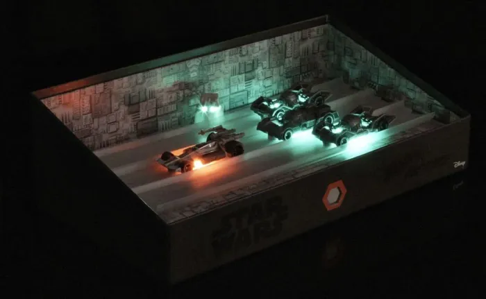 Brinquedo original star wars hot wheels led e luz carrinhos collection guerra nas estrelas