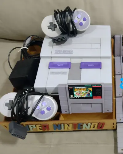 Super Nintendo completo com 10 jogos originais