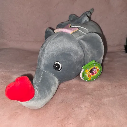 Elefante Cinza Fofo de Pelúcia