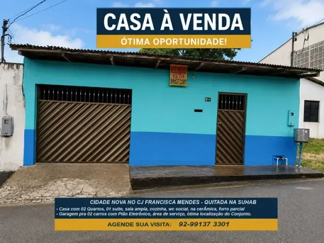 CIDADE NOVA, Imóvel de 02 Qtos/Suíte Quitada no Conjunto