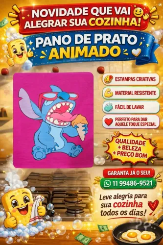 Pano de Prato Animado
