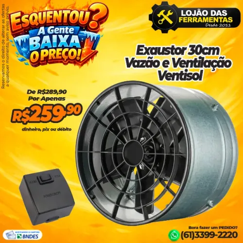 Exaustor 30cm Vazão e Ventilação Ventisol