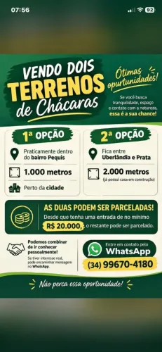 DUAS CHACARAS A VENDA
