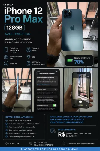 iPhone 12 Pro Max 128 GB ? Excelente oportunidade!