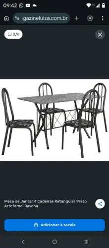 Vendo messa de granito preto com 4 cadeiras.