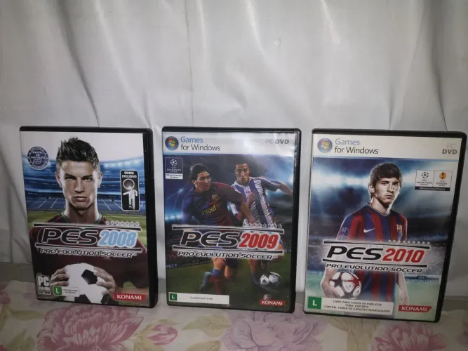 PES 2008 2009 2010 Pro Evolution Soccer Konami KIT jogo futebol PC DVD CIB