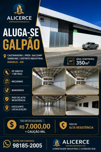 ALUGO GALPÃO NO ARMANDO MENDES COM 350 M2
