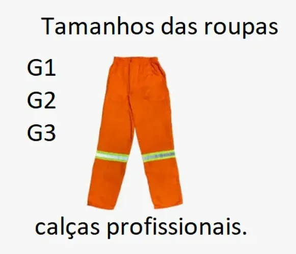 Calça azul com faixa refletiva de uniformes profissionais.