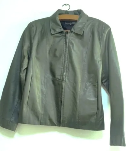 Jaqueta Couro Legítimo Verde Militar Clássica - Impecável