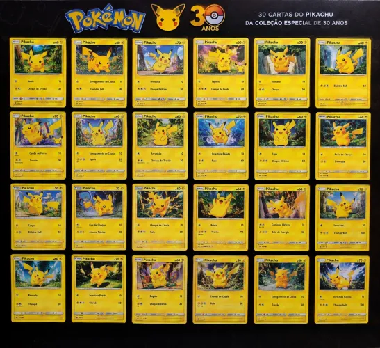 Coleção 30 pikachus 30 anos