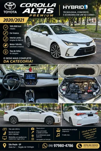 Toyota Corolla Altis Prem. Hybrid 1.8 Flex AUT 2021