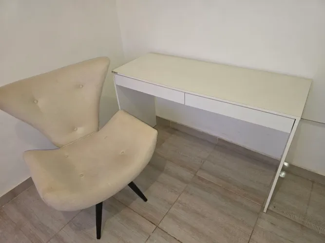 Poltrona com Penteadeira Lindóia Branca