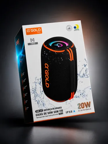 Caixa de Som Bluetooth Alpha Gold PRO 20W
