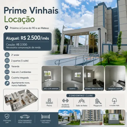 Imóvel para aluguel com 50 metros quadrados com 2 quartos em Recanto dos Vinhais - São Luí