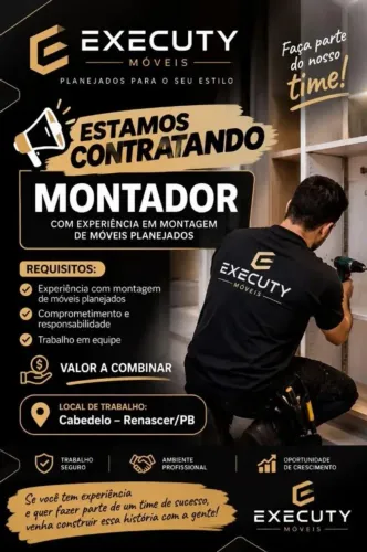 Vaga emprego montador e marceneiro MDF